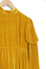 1970S Velvet Maxi Dress - Yellow S