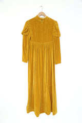 1970S Velvet Maxi Dress - Yellow S