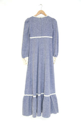 1970S Gunne Sax Maxi Dress - Blue XS